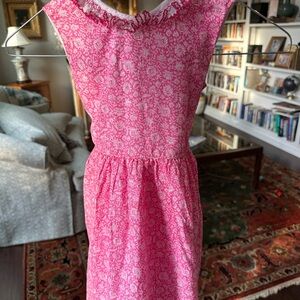 Girls' Pink Floral-Print Sleeveless Formal Dress